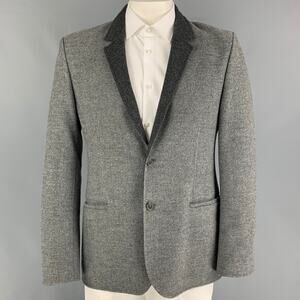 CALVIN KLEIN COLLECTION Size 42 Grey Charcoal Wool Notch Lapel Sport Coat
